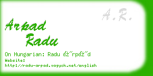 arpad radu business card